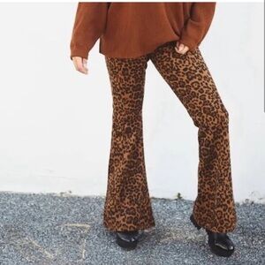 NWT Blank NYC Ultrasuede Animal Print Flare Pants